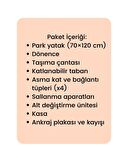 Gulz Beskar Anne Yanı Sallanır Cibinlikli Dönenceli Alt Açmalı Oyun Parkı Bebek Beşik 70X120 cm